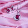 Elegant Pendant & Earrings Set With Link Chain For women And Girls.