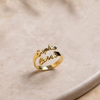 Gold Plated Customized Couple Name Ring