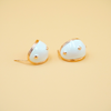 White And Rose Gold Stud Earrings For Women's And Girls..