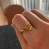 Gold Plated Customized Couple Name Ring With Heart.