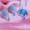 Elegant Pendant & Earrings Set With Link Chain For women And Girls.