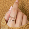 Gold Plated Customized Couple Name Ring.