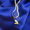Double Layerd Golden Anti Tarnish AD Heart Shape Necklace With Elegant Chain