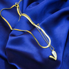 Double Layerd Golden Anti Tarnish AD Heart Shape Necklace With Elegant Chain