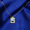 Elegant Rectangle Solitaire with Golden Pendant