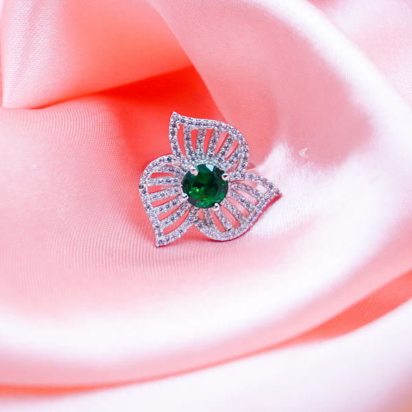 Silver Color American Diamond Finger Adjustable Rings for girls and women.