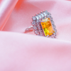 Yellow American Diamond adjustable Ring