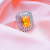 Yellow American Diamond adjustable Ring