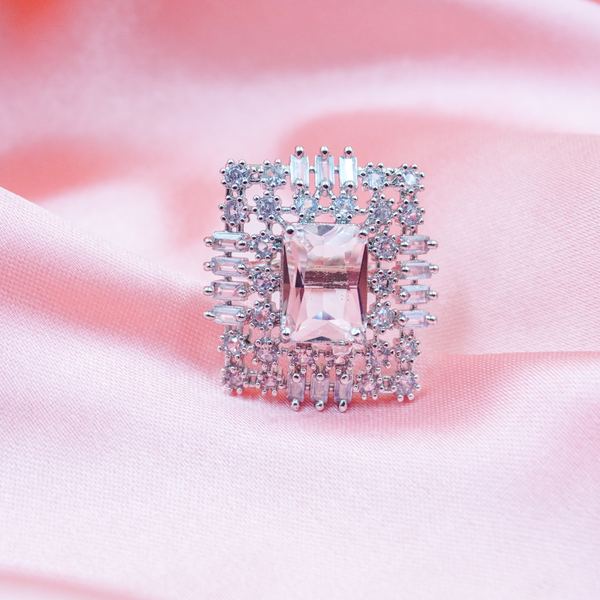 Zarkan American Diamond Elegant Adjustable Rings for girls and women