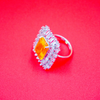 Yellow American Diamond adjustable Ring