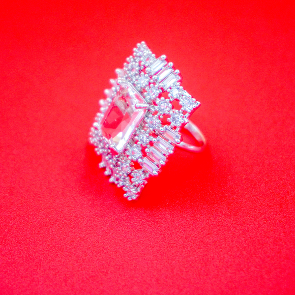 Zarkan American Diamond Elegant Adjustable Rings for girls and women