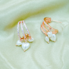 Rose Golden Plated Pearl And AD Western Earrings For Women's And Girls.