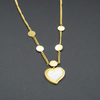 Gold Dream Catcher and Feathers Heart Shape Necklace With Crystal
