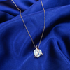 White Austrian Crystal Heart Collars Pendant Necklace with Chain for Women